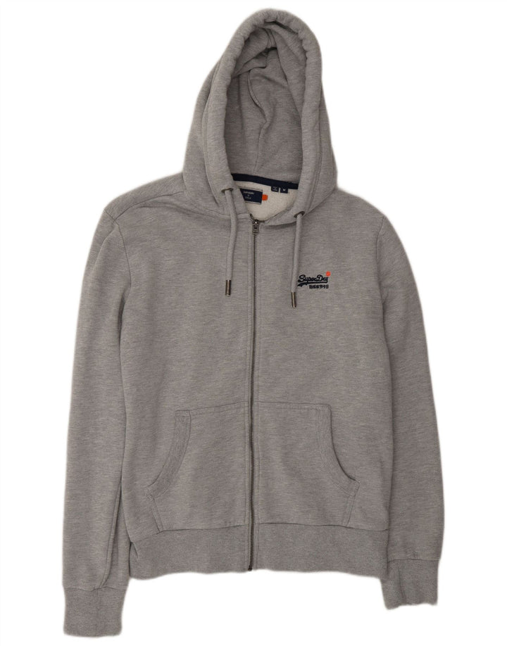Męski sweter z kapturem i zamkiem Superdry, średnioszary, bawełniany