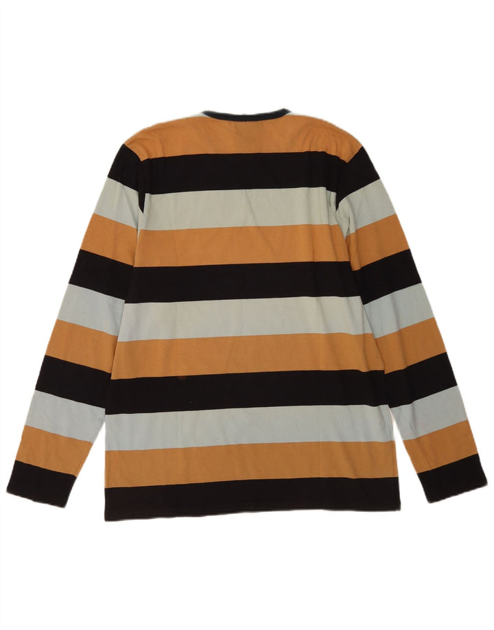 Męski top Carhartt z długim rękawem, w małe wielokolorowe paski, bawełniany