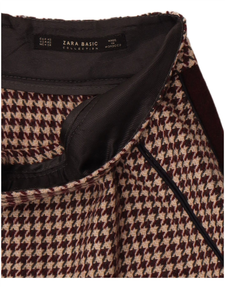 Spódnica mini damska Zara XS W24 Burgundowa pepitka