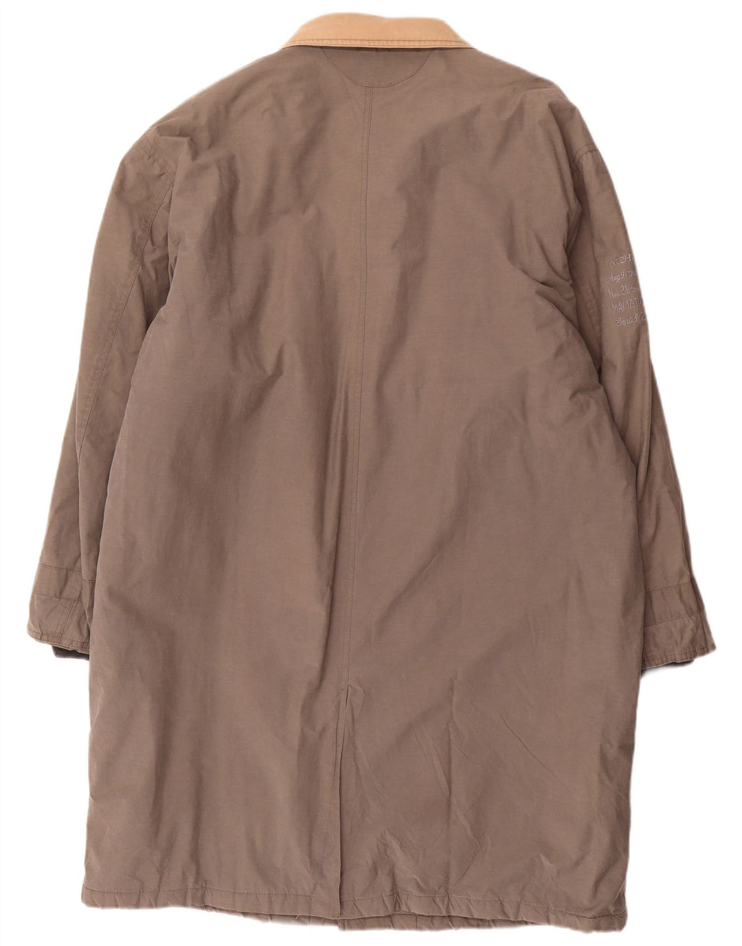 Vintage męski płaszcz ocieplany UK 42 XL, szara bawełna