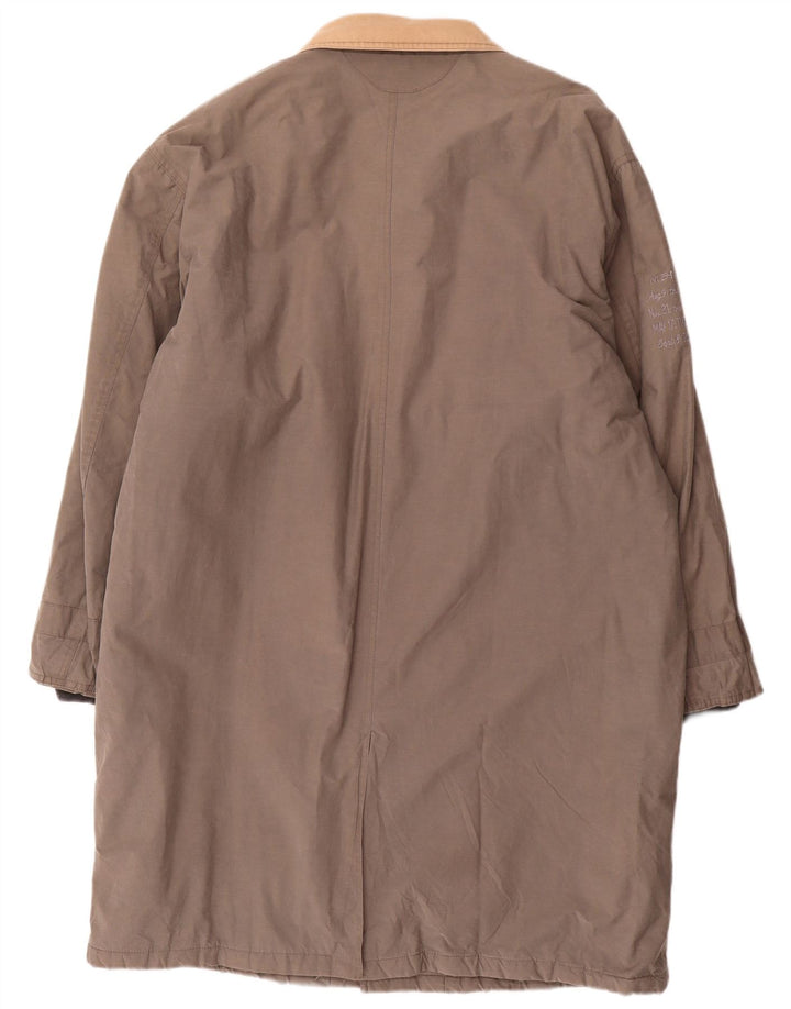 Vintage męski płaszcz ocieplany UK 42 XL, szara bawełna