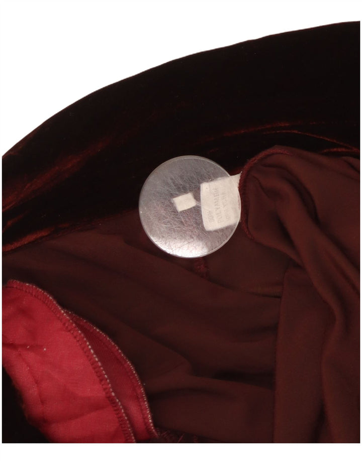 VINTAGE Damska marynarka welurowa zapinana na 3 guziki UK 10 Small Burgund