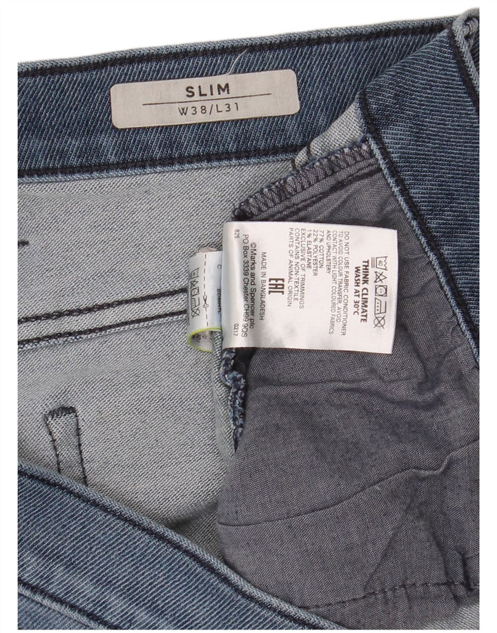 Marks & Spencer męskie slim jeansy W38 L31 Blue Cotton