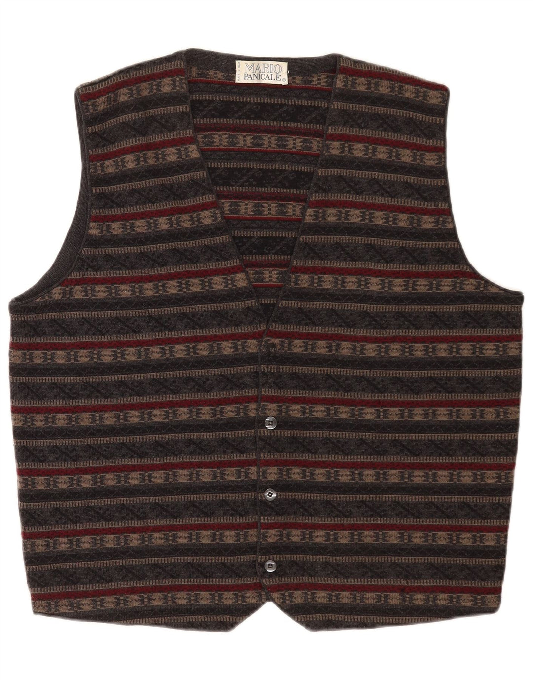 Vintage męska kamizelka z dzianiny, średnio szara, Fair Isle Virgin Wool