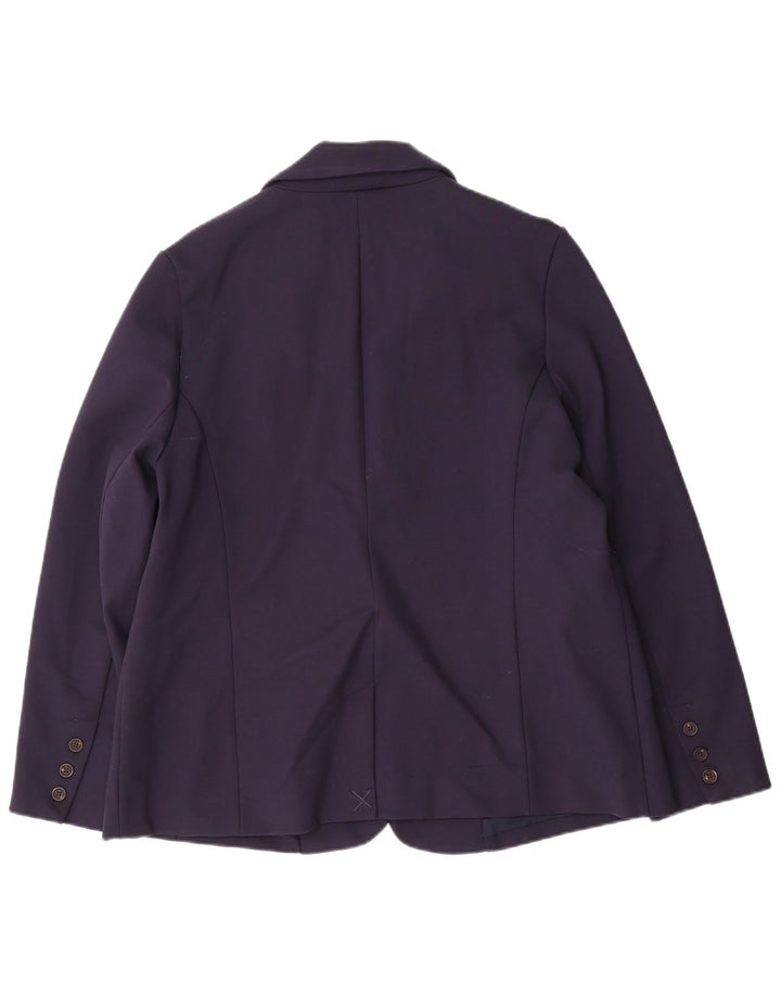 Crew Clothing Damska marynarka zapinana na 2 guziki UK 16, duża, granatowa wiskoza