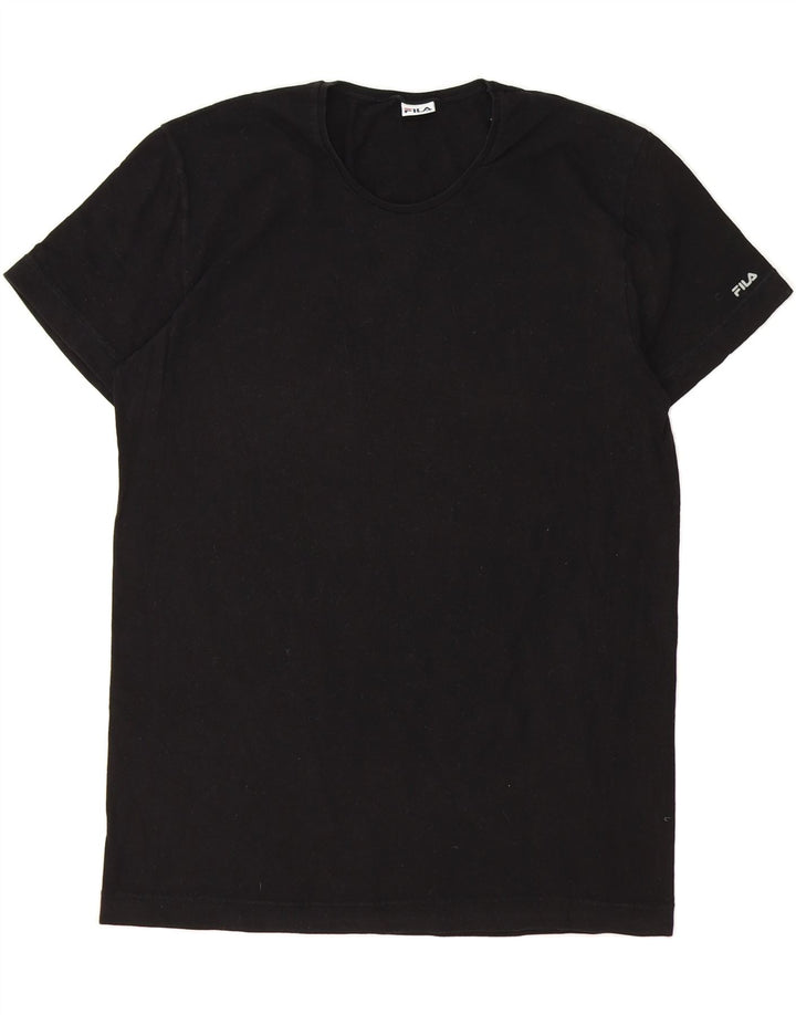 FILA Mens T-Shirt Top Medium Black Cotton Vintage Fila and Second-Hand Fila from Messina Hembry 