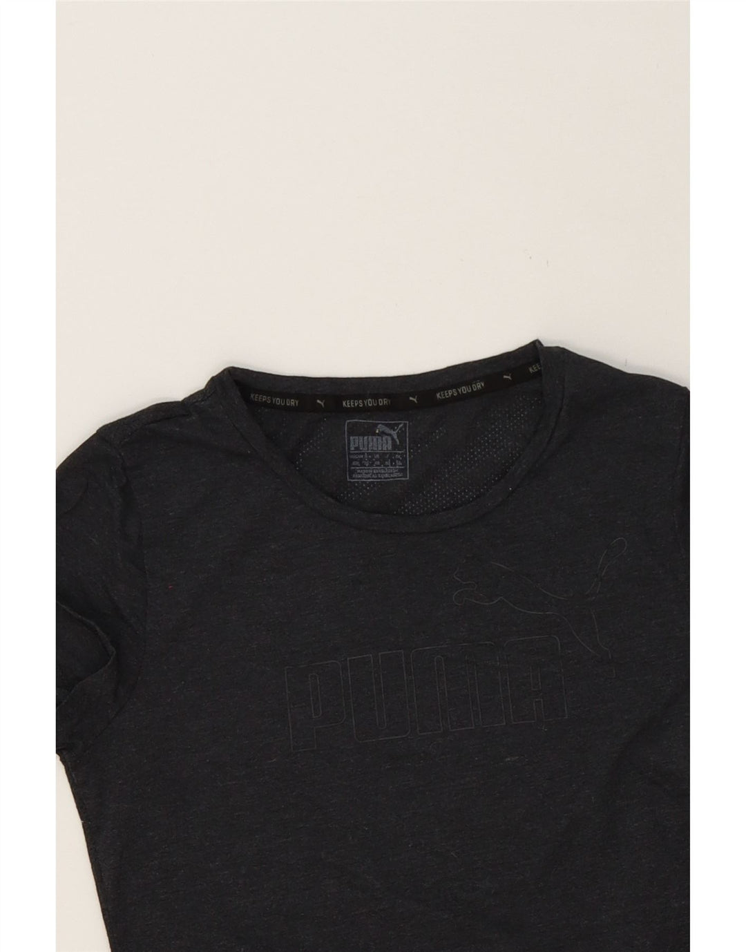 PUMA Womens Graphic T-Shirt Top UK 10 Small Grey Polyester Vintage Puma and Second-Hand Puma from Messina Hembry 