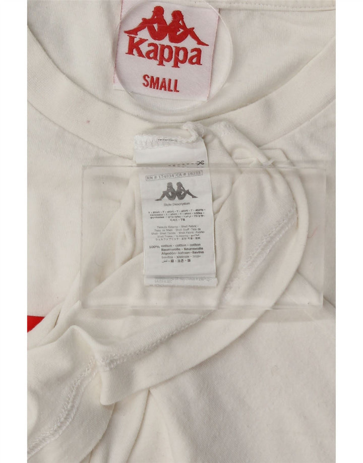 Męski T-shirt z grafiką KAPPA, mały, biały, bawełniany
