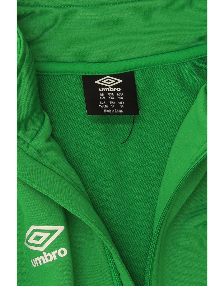 Chłopięca bluza dresowa z grafiką Umbro 13-14 lat XL, zielona, poliestrowa