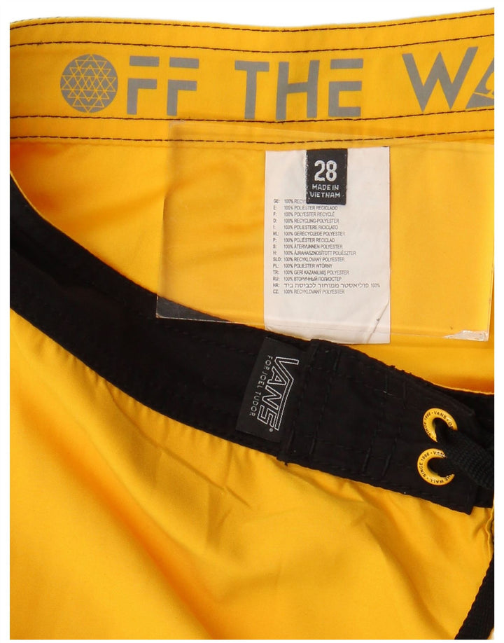 Męskie spodenki kąpielowe Vans, małe, żółte, poliestrowe z blokami kolorów