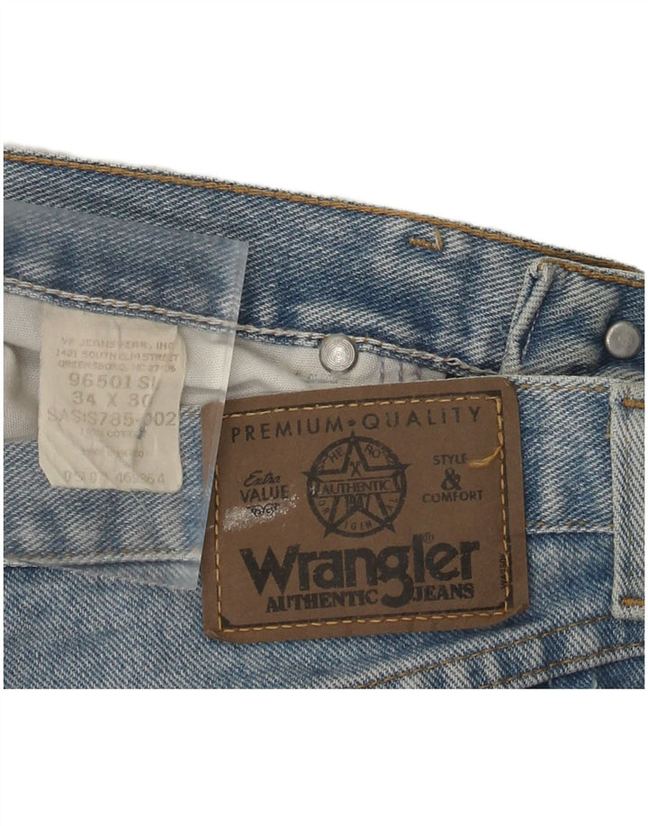 Męskie proste dżinsy Wrangler W34 L30 Niebieskie bawełniane