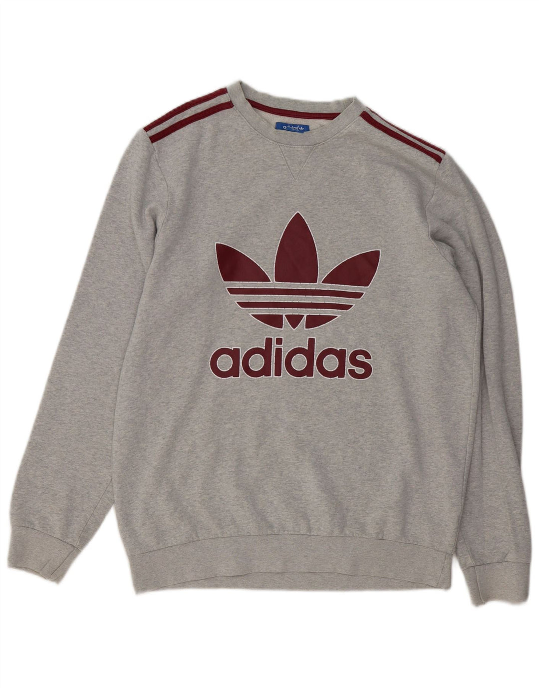 Męska bluza Adidas z grafiką, średnia szara bawełna