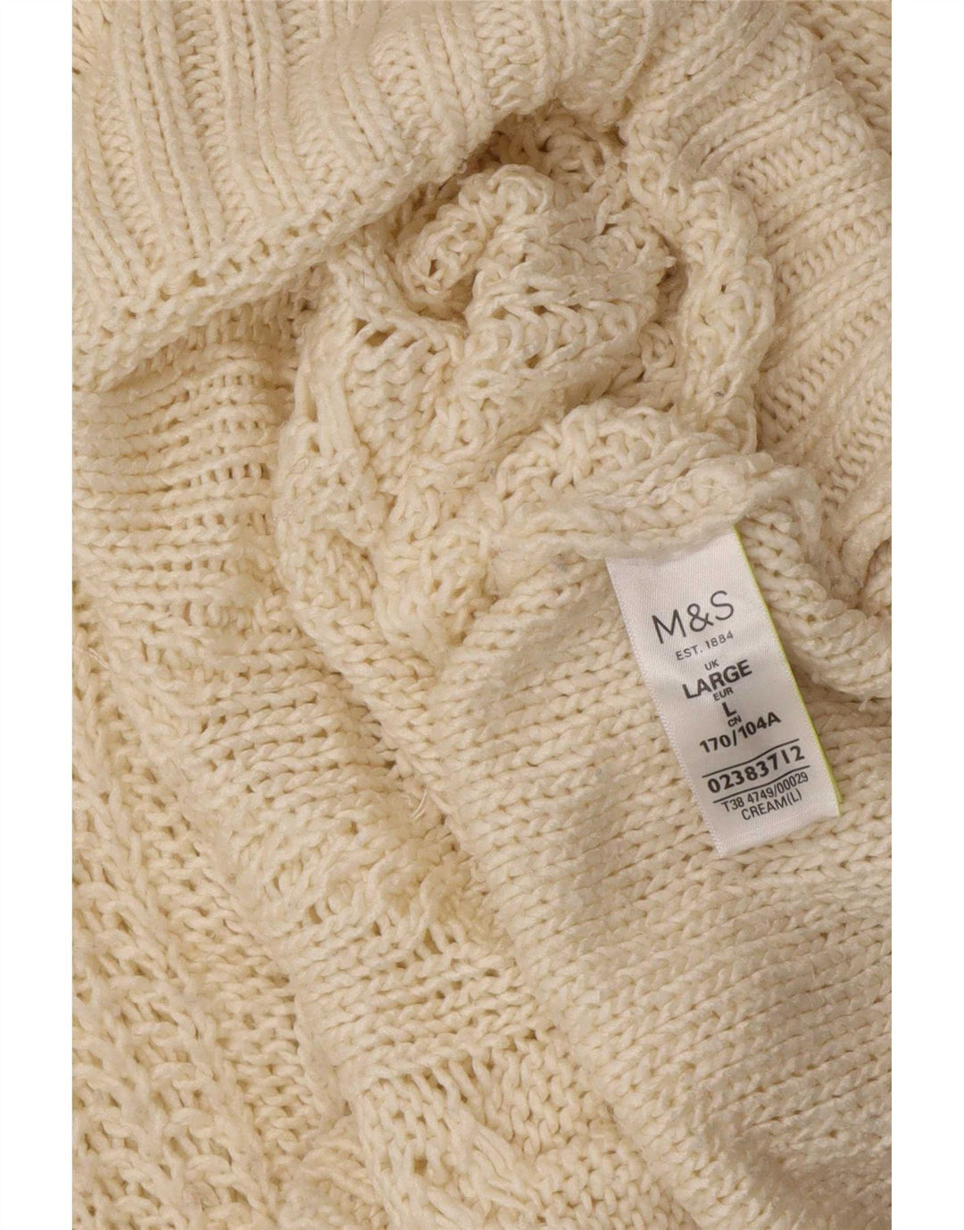 Marks & Spencer Damski sweter z golfem UK 16, duży, beżowy, akrylowy