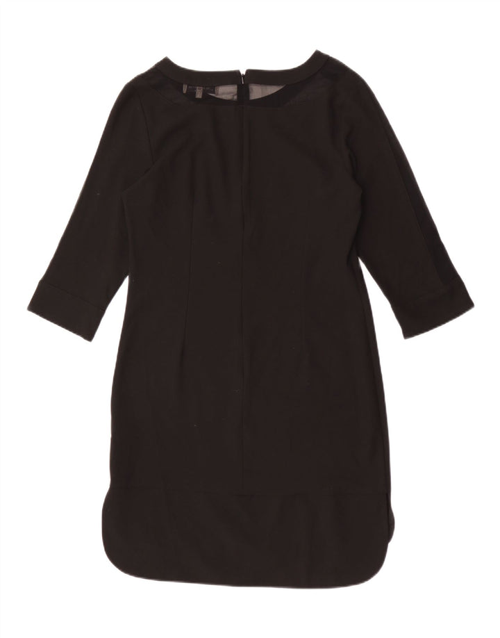 Marks & Spencer Damska sukienka typu shift z rękawem 3/4 UK 10, mała, czarna, z poliestru
