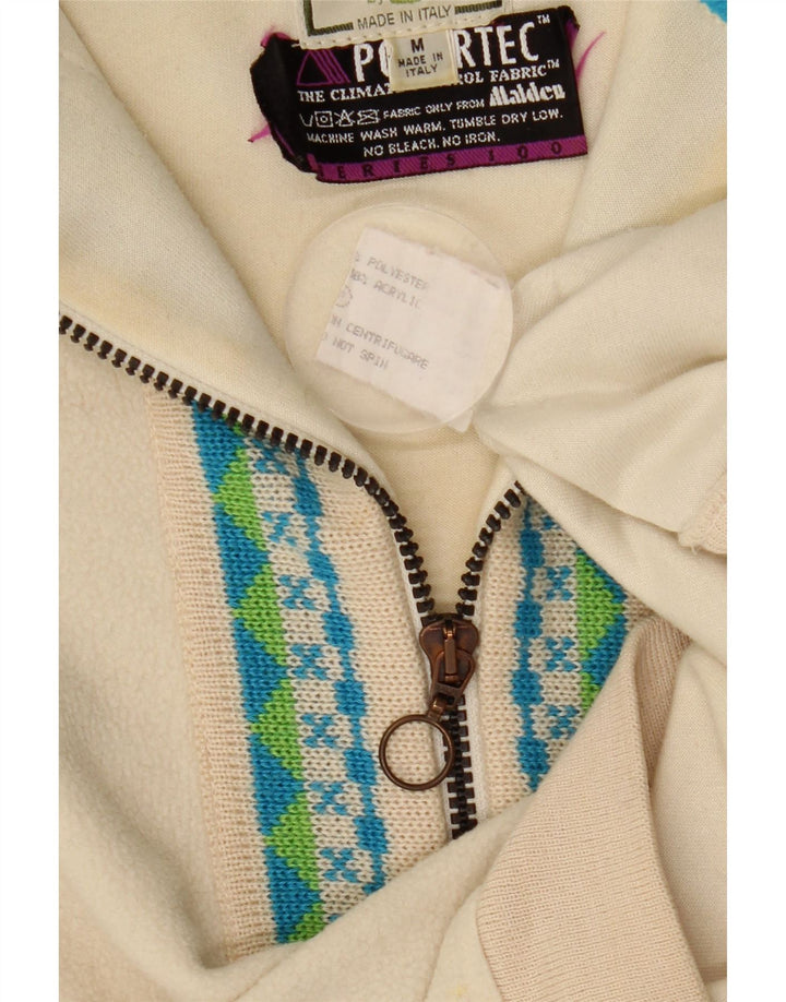 Męski sweter polarowy Silvy Polartec z zamkiem błyskawicznym, średnio beżowy, poliester Fair Isle