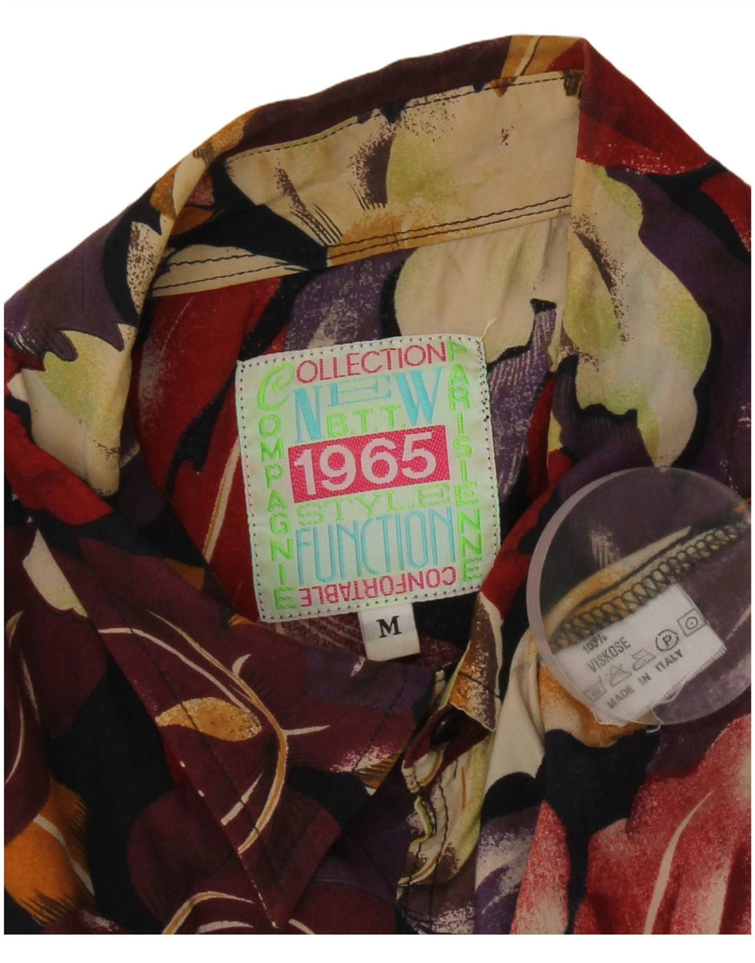 Vintage męska hawajska koszula z krótkim rękawem, średnio wielobarwna w kwiaty