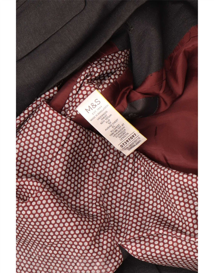 Marks & Spencer Męska marynarka zapinana na 2 guziki UK 42, duża, szara, poliester