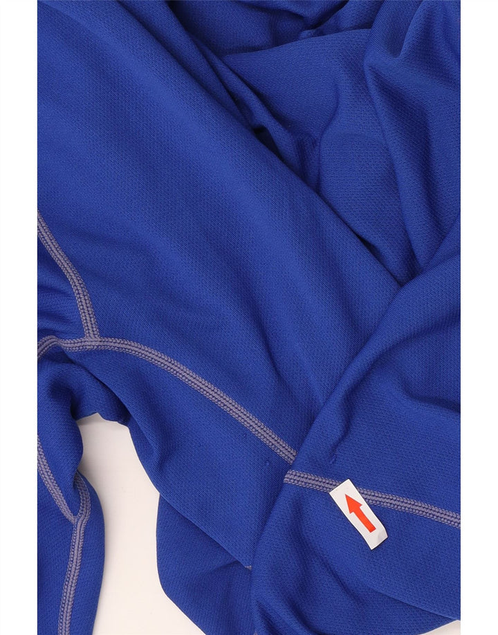 Męska koszulka NIKE Dri Fit z długim rękawem, mała, niebieska, z poliestru