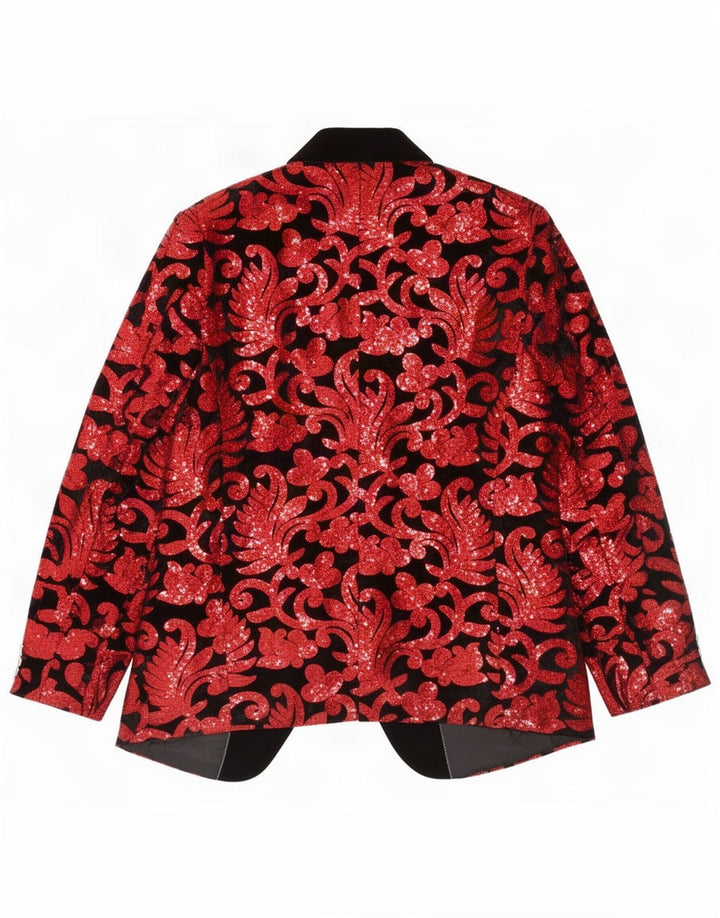 Vintage męska marynarka UK 40 duża czerwona Paisley