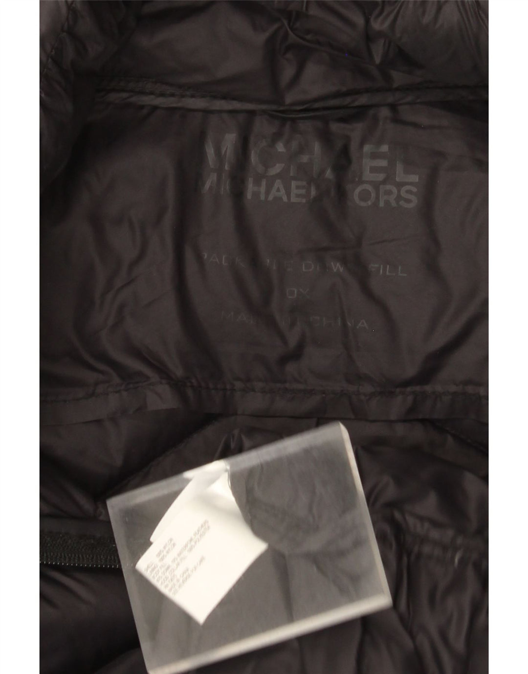 Damski płaszcz z kapturem Michael Kors UK 16, duży, czarny nylon