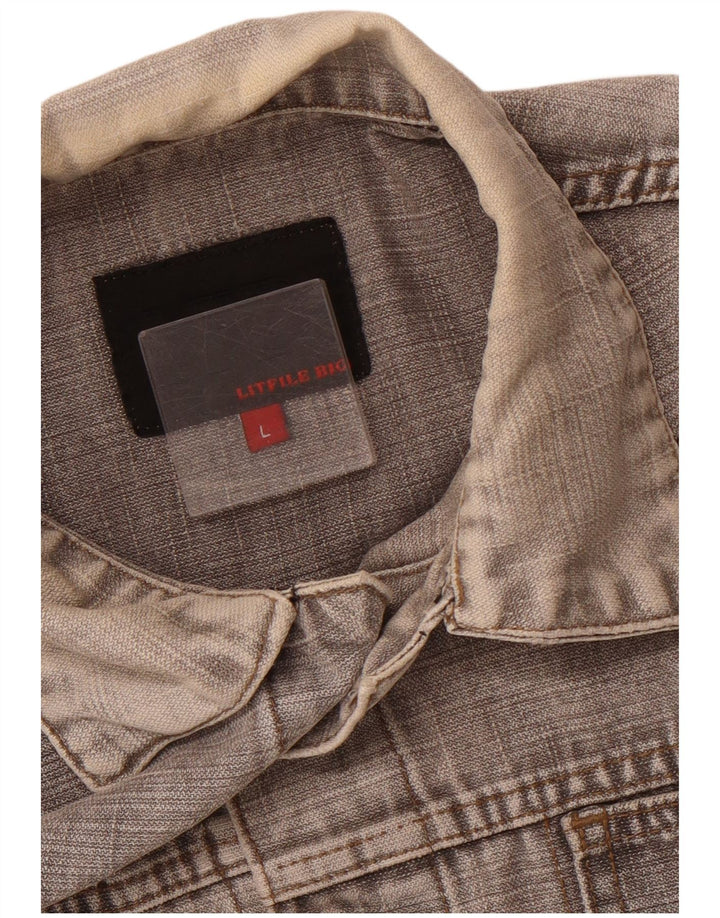 Męska kurtka dżinsowa VINTAGE UK 40, duża, szara