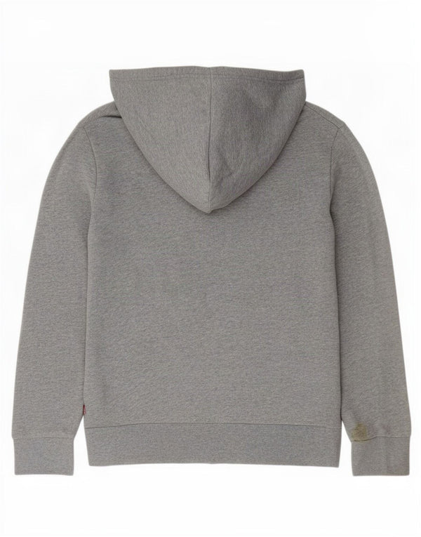 Levi's Mens Graphic Hoodie Jumper Small Grey Flecked Cotton