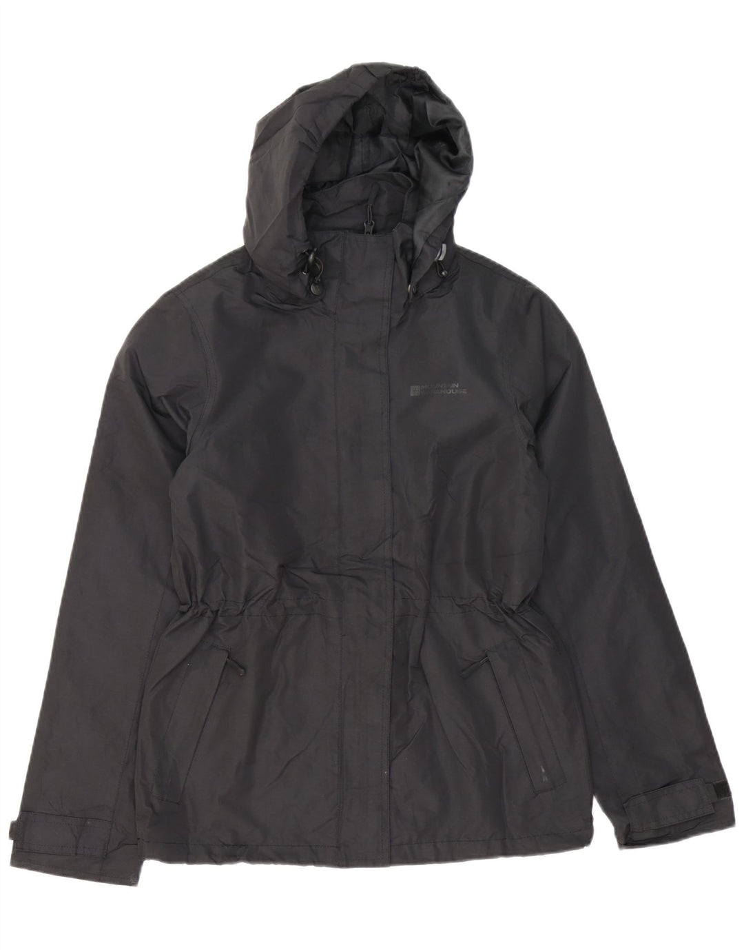 Damska kurtka przeciwdeszczowa z kapturem Mountain Warehouse UK 6 XS, czarny poliester
