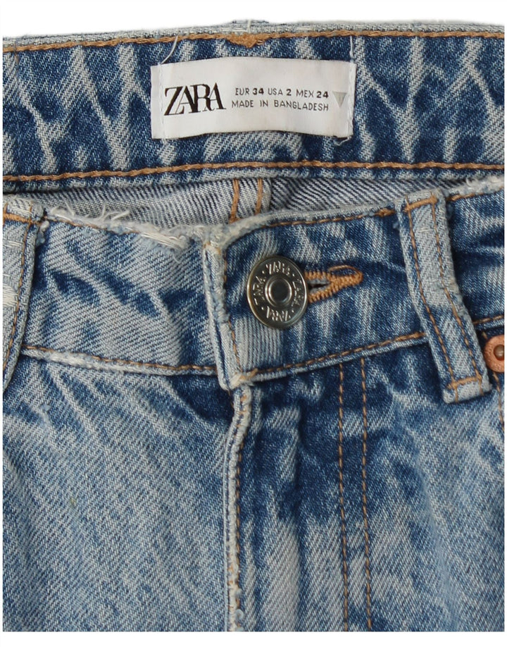 Damskie jeansy zwężane ZARA EU 34 2XS W24 L26 Niebieskie bawełniane