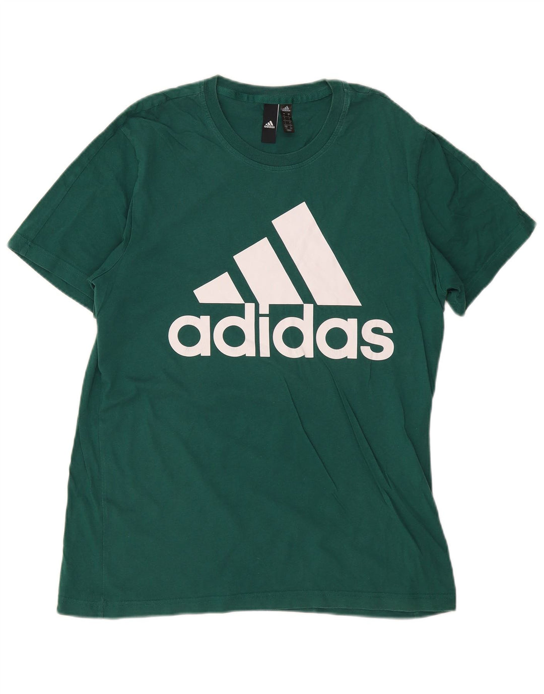 Męski T-shirt z grafiką ADIDAS, duży, zielony, bawełniany