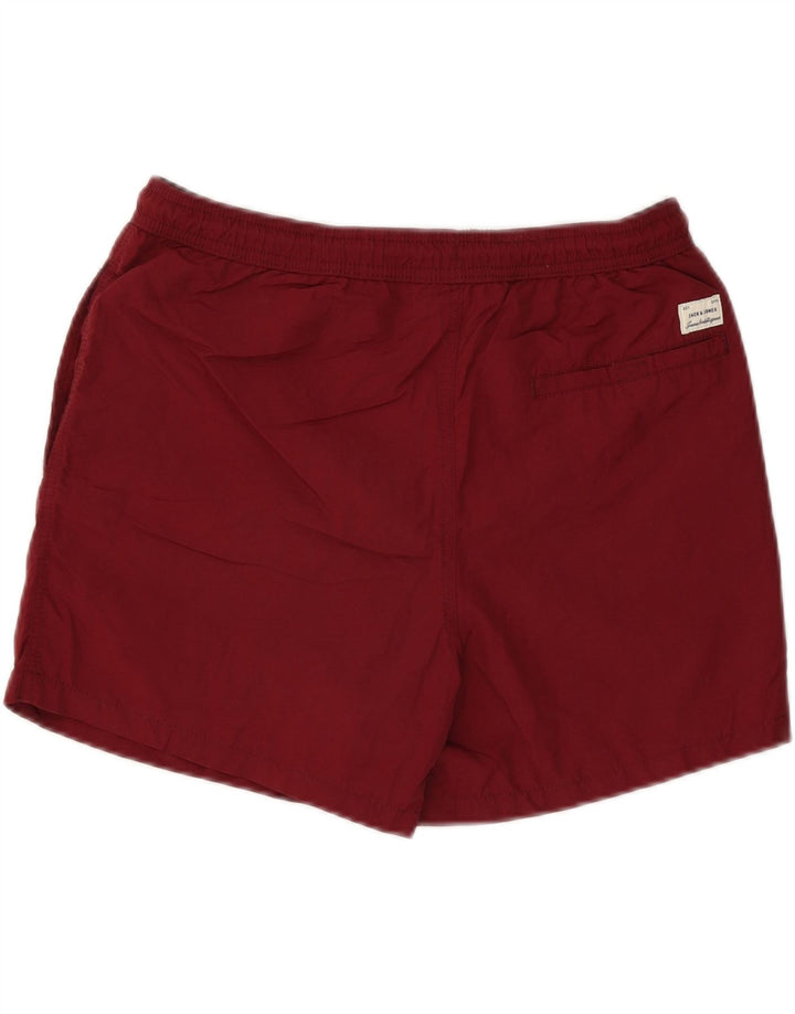 Męskie spodenki kąpielowe Jack & Jones z grafiką, duży, bordowy poliester