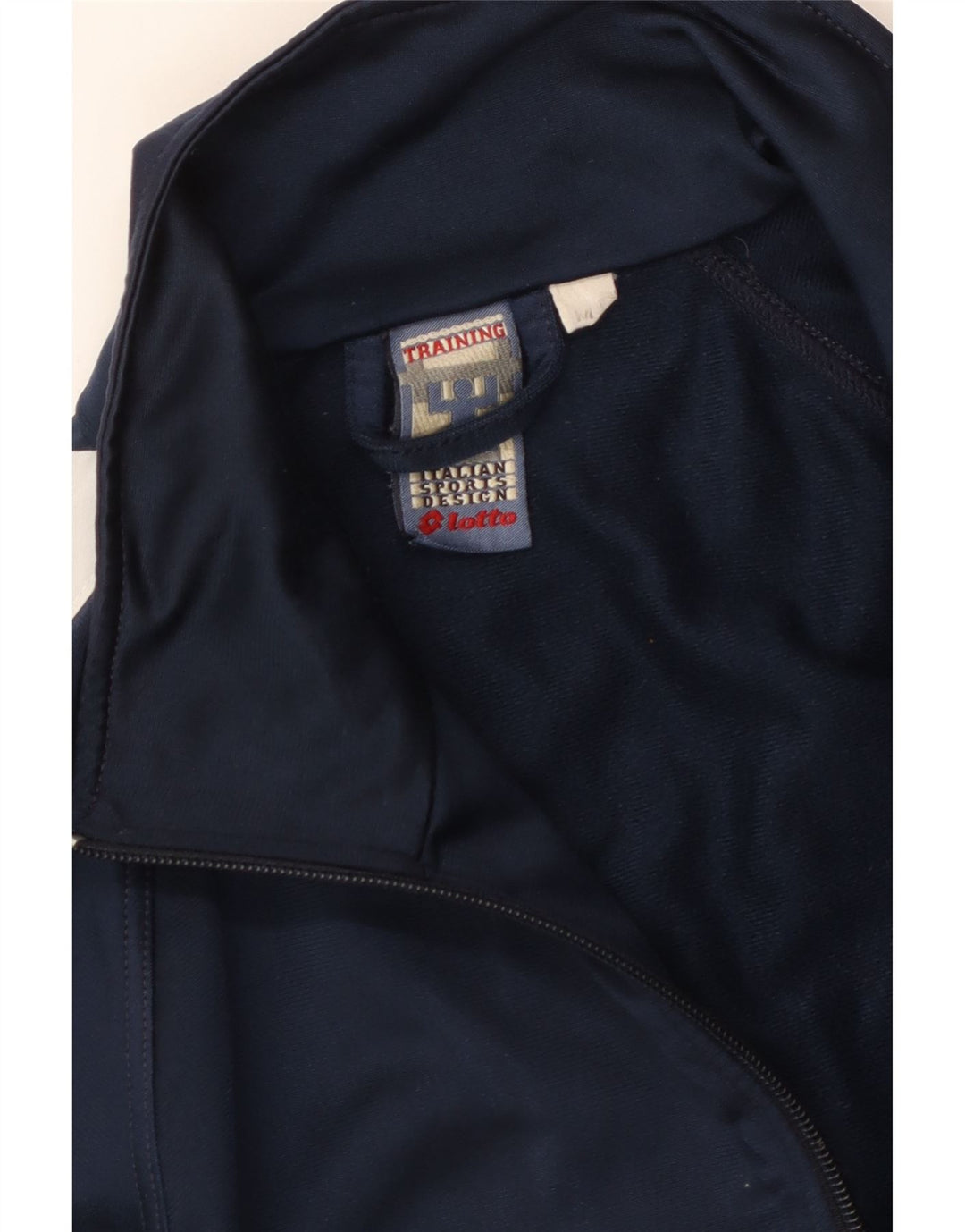 Męska kurtka dresowa LOTTO z grafiką, średnia granatowa, blok kolorów