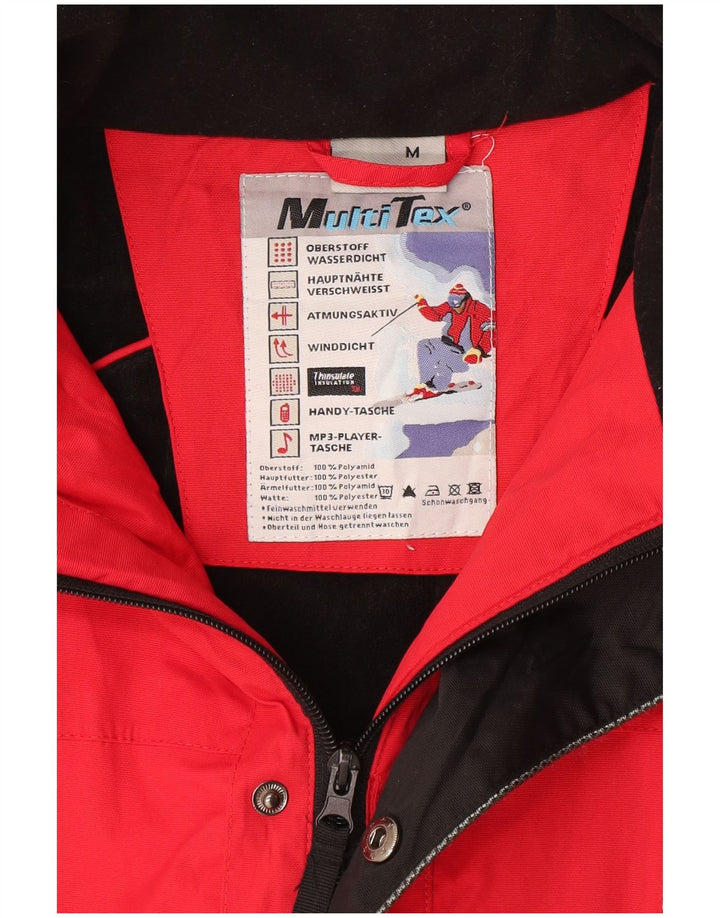 Męska kurtka narciarska z kapturem VINTAGE UK 38, poliamid w kolorze średniej czerwieni