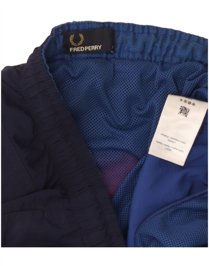 Męskie spodenki kąpielowe FRED PERRY, duży, wielobarwny nylon z blokami kolorów