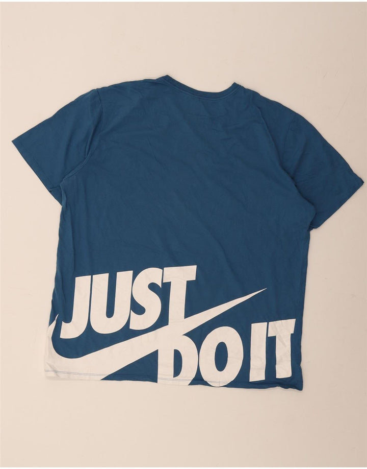 Męski T-shirt NIKE o sportowym kroju z grafiką, 2XL, niebieski