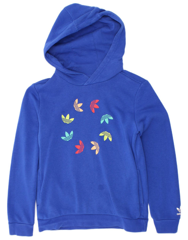 Chłopięca bluza z kapturem Adidas Graphic 9-10 lat niebieska bawełniana
