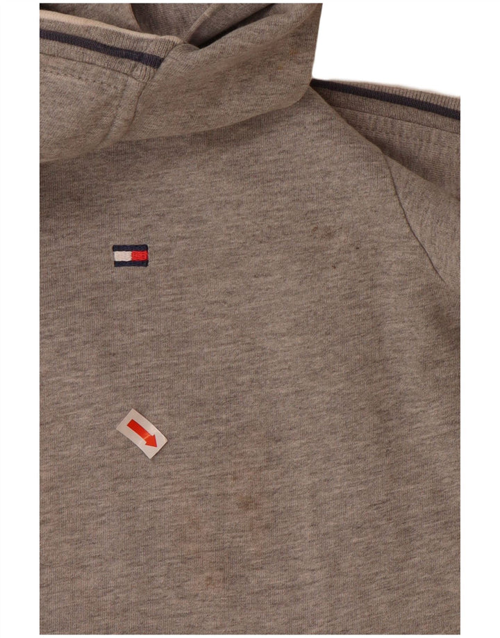 TOMMY HILFIGER Womens Tracksuit Top Jacket UK 14 Medium Grey Cotton
