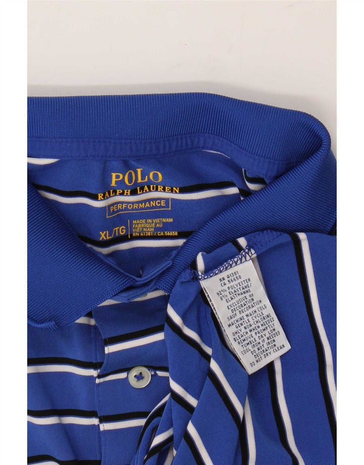 Koszula męska Polo Ralph Lauren XL z poliestru w niebieskie paski