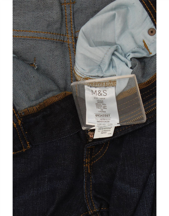 Marks & Spencer Męskie jeansy slim W34 L29 Granatowe, bawełniane