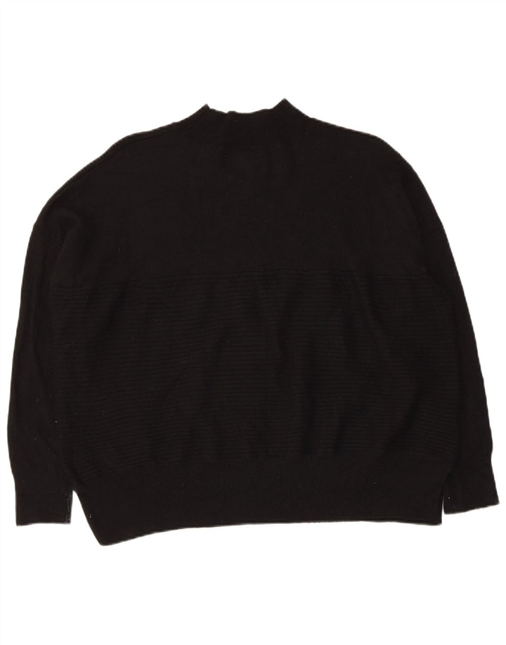 Damski sweter oversize Superdry z golfem UK 10, mały, czarny