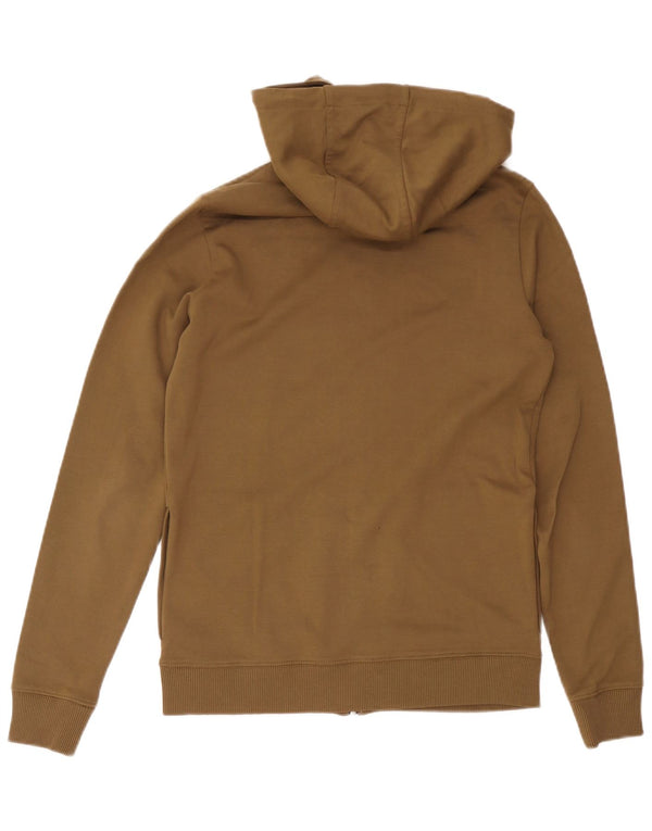 Hugo Boss Mens Zip Hoodie Sweater XS Brown Cotton