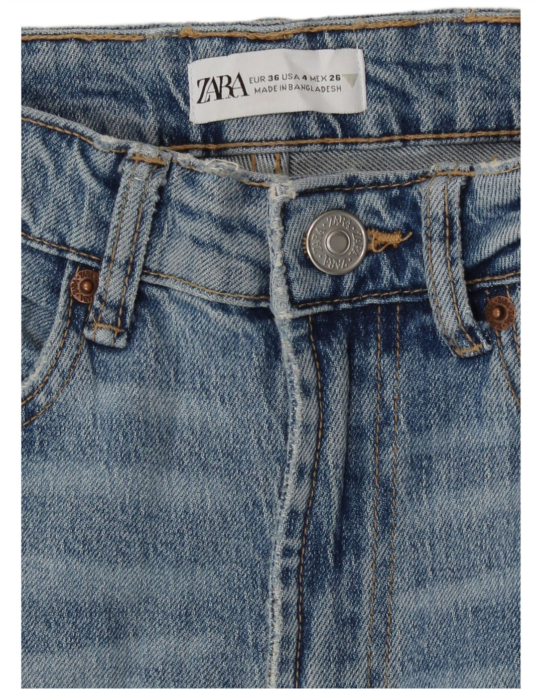 Damskie proste dżinsy Zara EU 36 XS W26 L29 Niebieskie