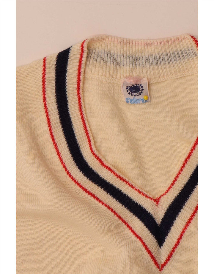 Podkoszulek męski w stylu vintage, kamizelka, mały, beżowy, akrylowy
