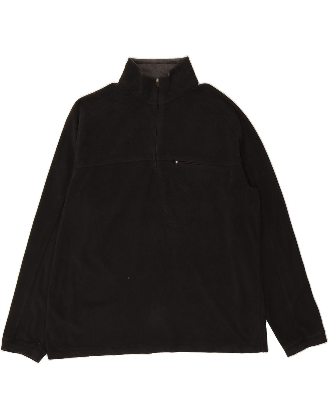 L.L.BEAN Mens Zip Neck Fleece Jumper Large Black Polyester Vintage L.L.Bean and Second-Hand L.L.Bean from Messina Hembry 
