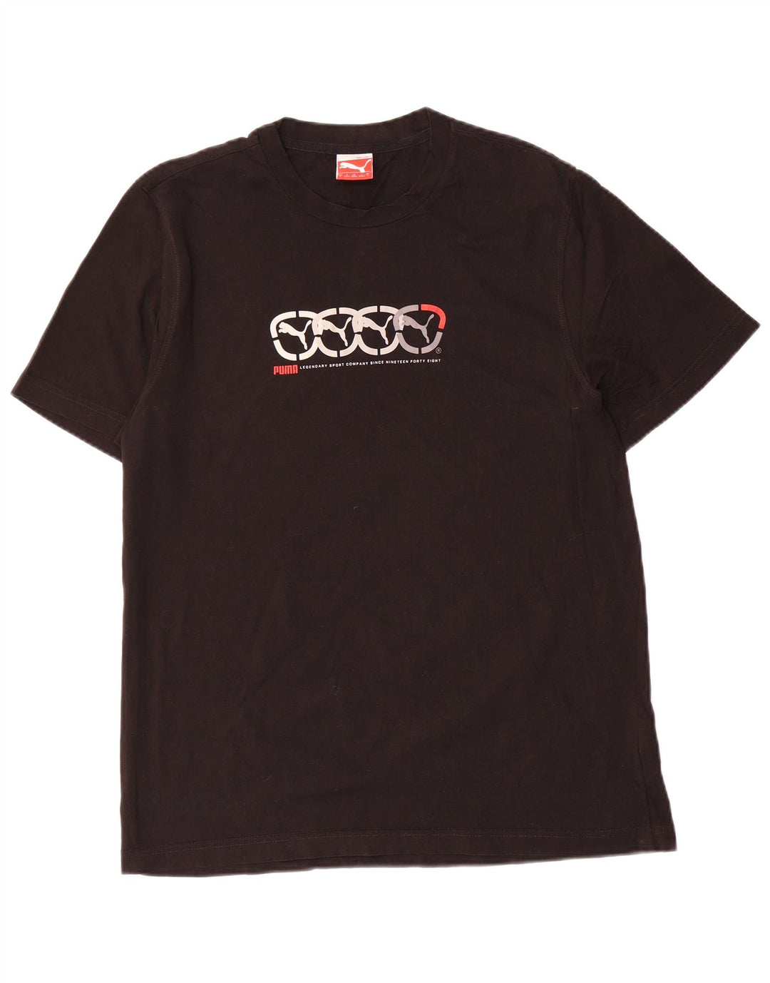 Męski T-shirt z grafiką Puma, duży, czarny, bawełniany