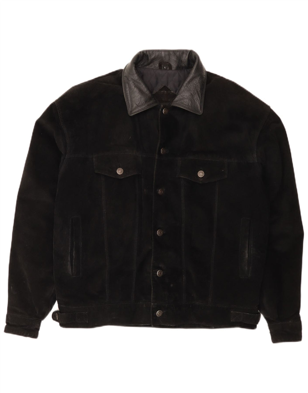 Męska zamszowa kurtka US Posse Skins UK 40, duża, czarna skóra