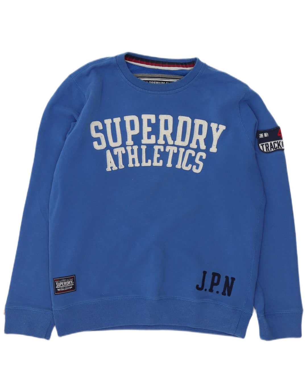 Męski sweter z grafiką Superdry, 2XL, niebieski, bawełniany