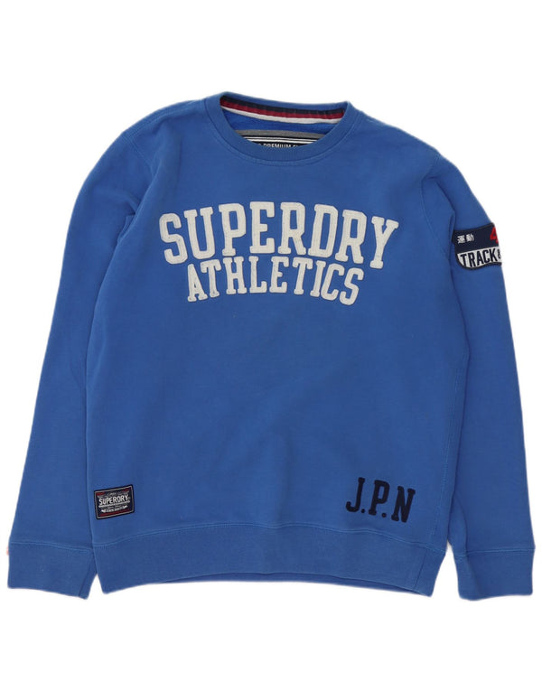 Męski sweter z grafiką Superdry, 2XL, niebieski, bawełniany