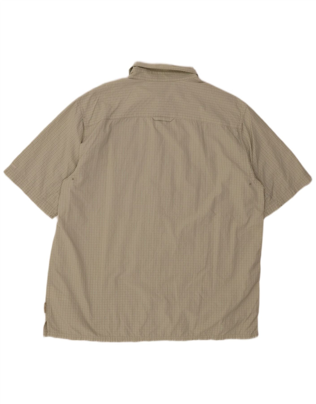 Męska koszula z krótkim rękawem COLUMBIA, tytanowa, XL, nylon w zieloną kratkę