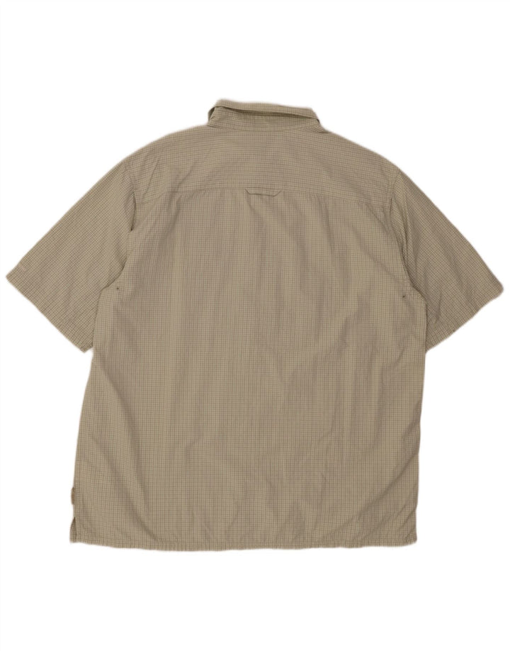 Męska koszula z krótkim rękawem COLUMBIA, tytanowa, XL, nylon w zieloną kratkę