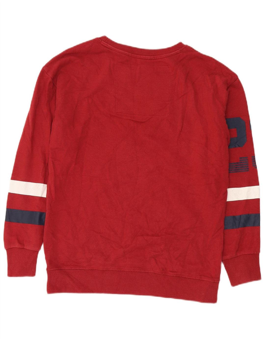 Męski sweter z grafiką Superdry, mały, czerwony, bawełniany w bloki kolorów